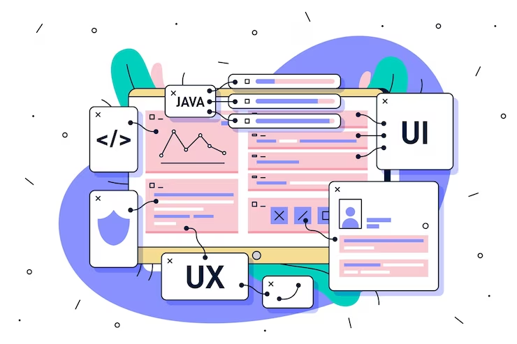 Illustration of UI and UX App Development